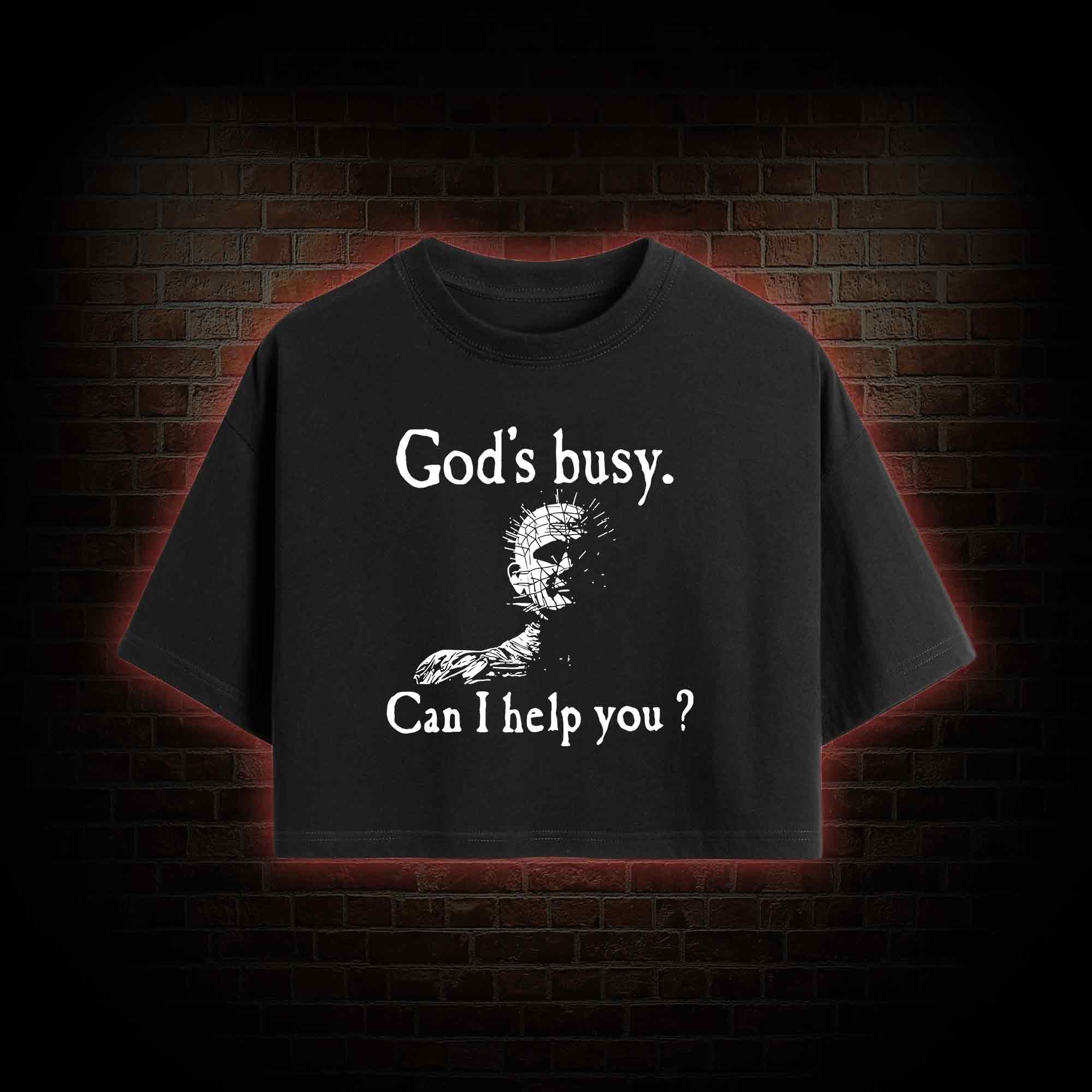 God’s Busy Can I Help You Crop Top