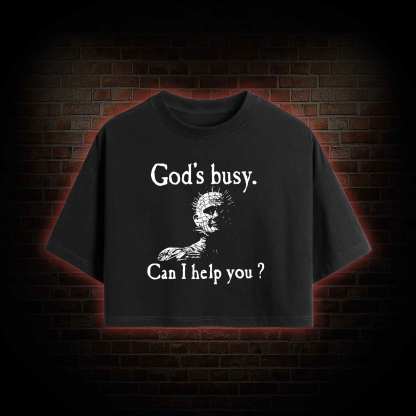 God’s Busy Can I Help You Crop Top