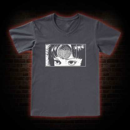 Creepy Girl Eyes V-Neck Classic T-Shirt