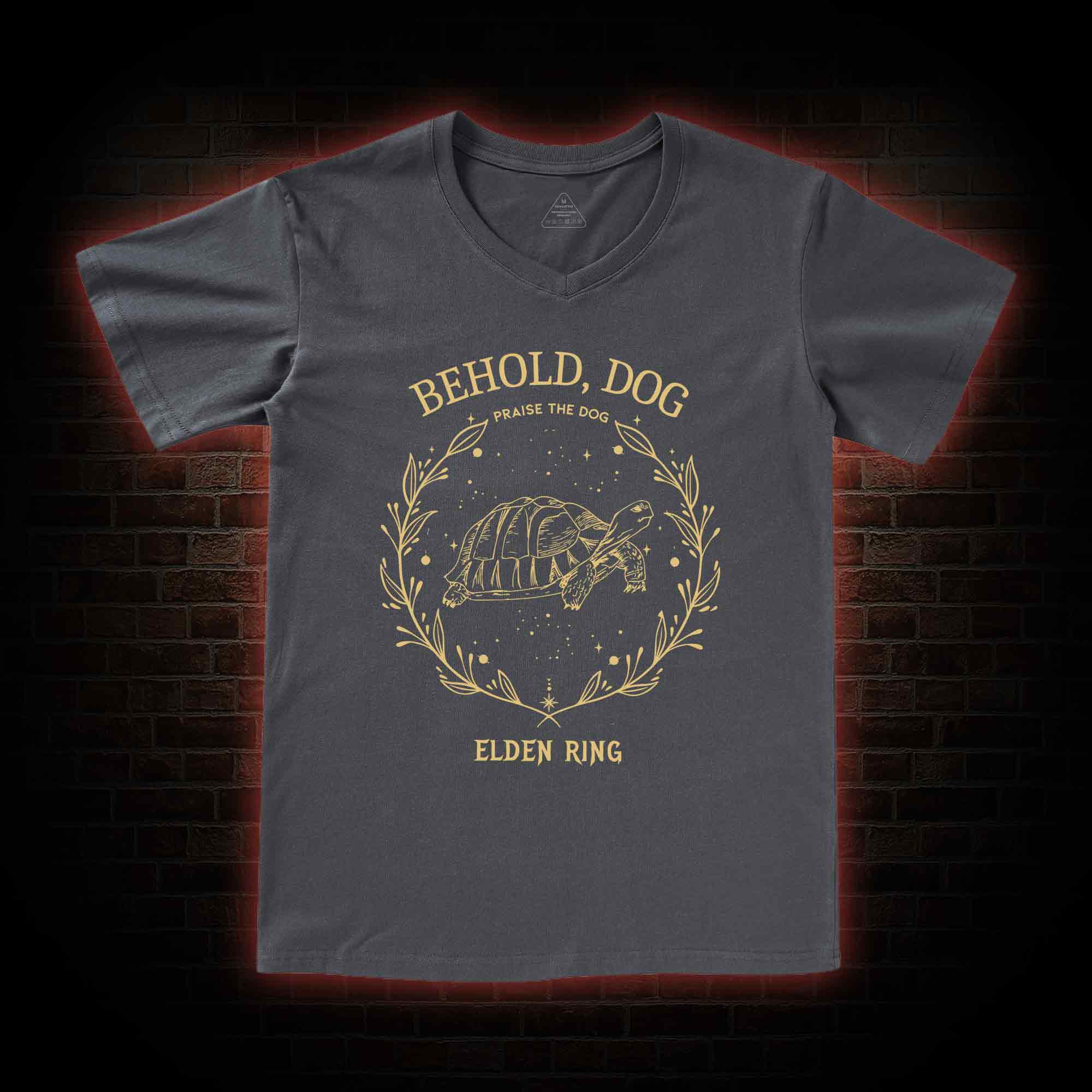 Behold Dog Back Print V-Neck Classic T-Shirt