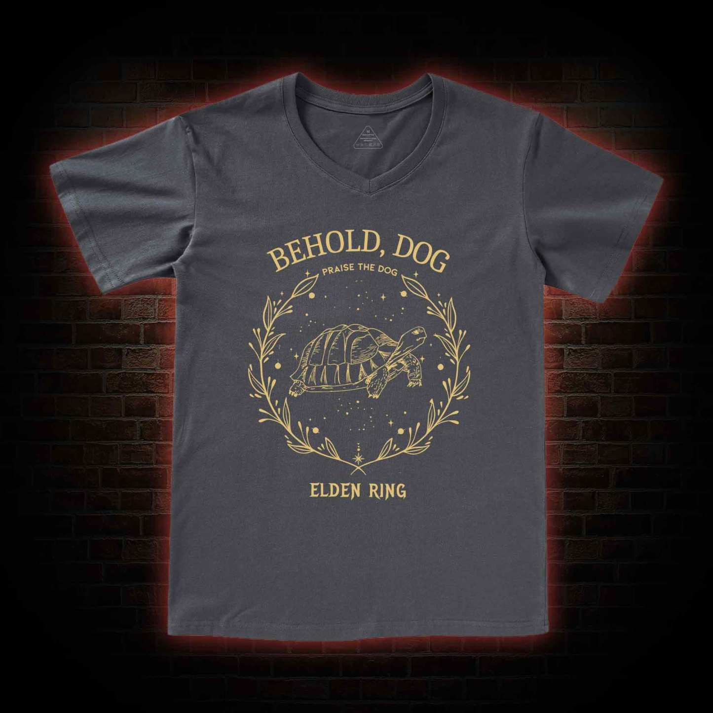 Behold Dog Back Print V-Neck Classic T-Shirt