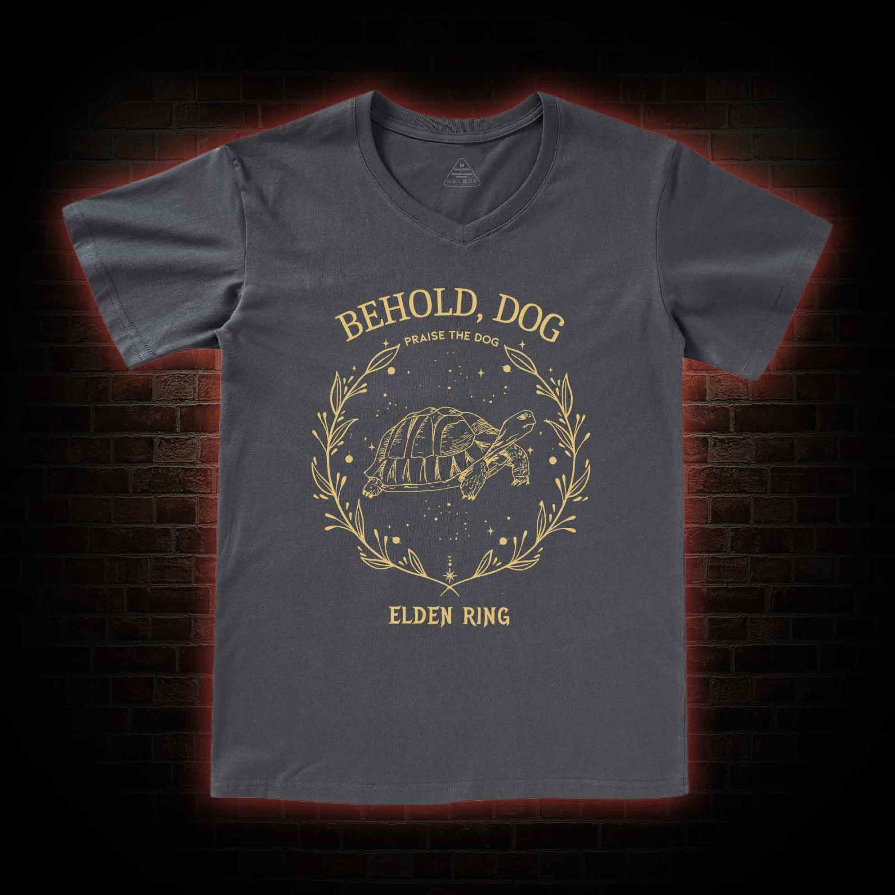 Behold Dog Back Print V-Neck Classic T-Shirt