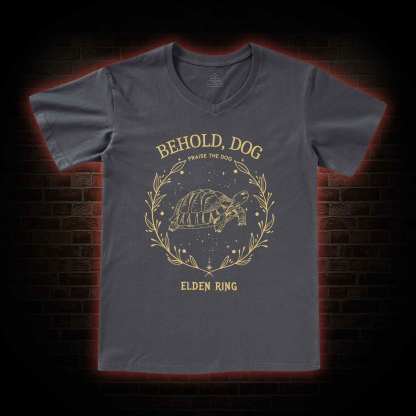Behold Dog Back Print V-Neck Classic T-Shirt