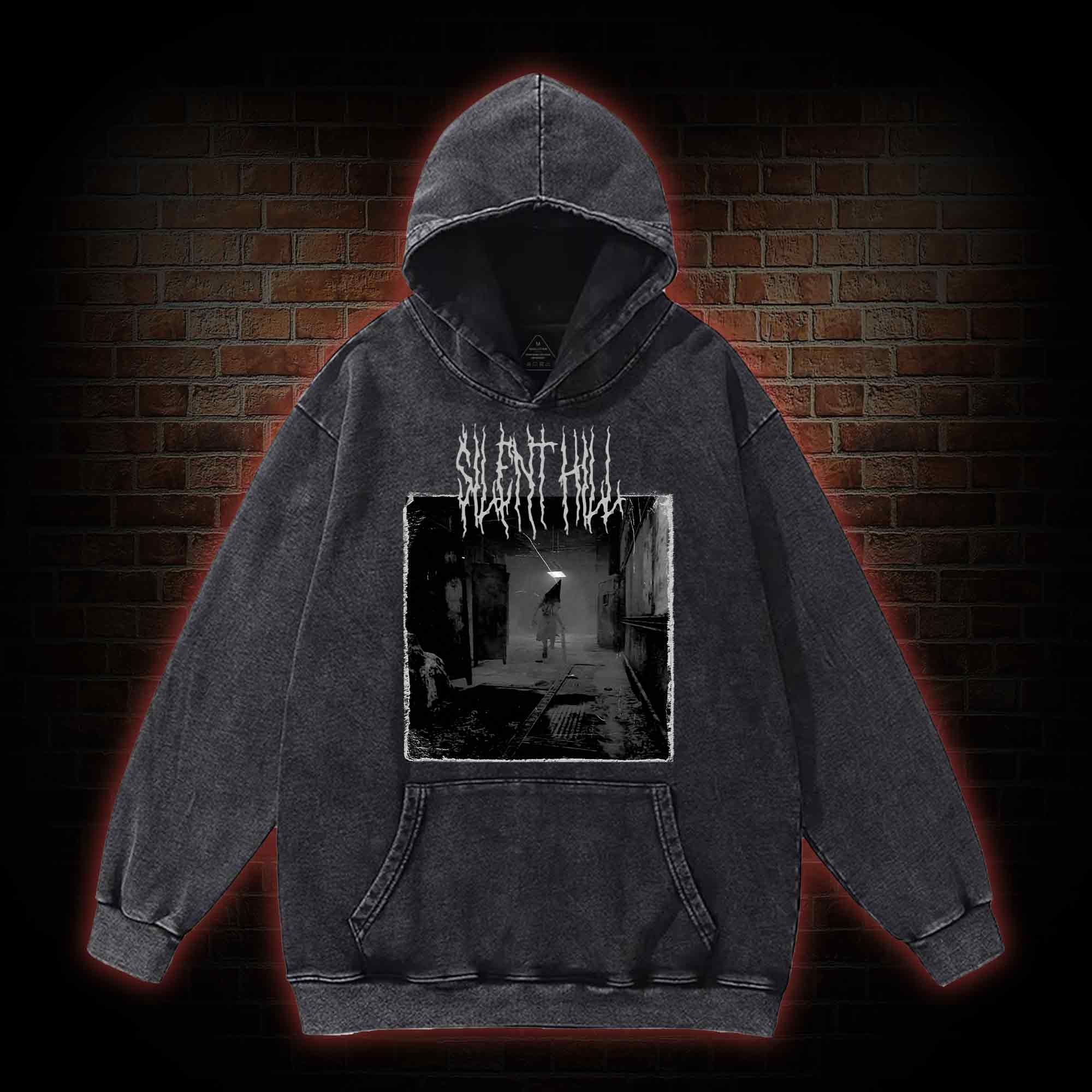 Red Pyramid Thing Retro Washed Hoodie
