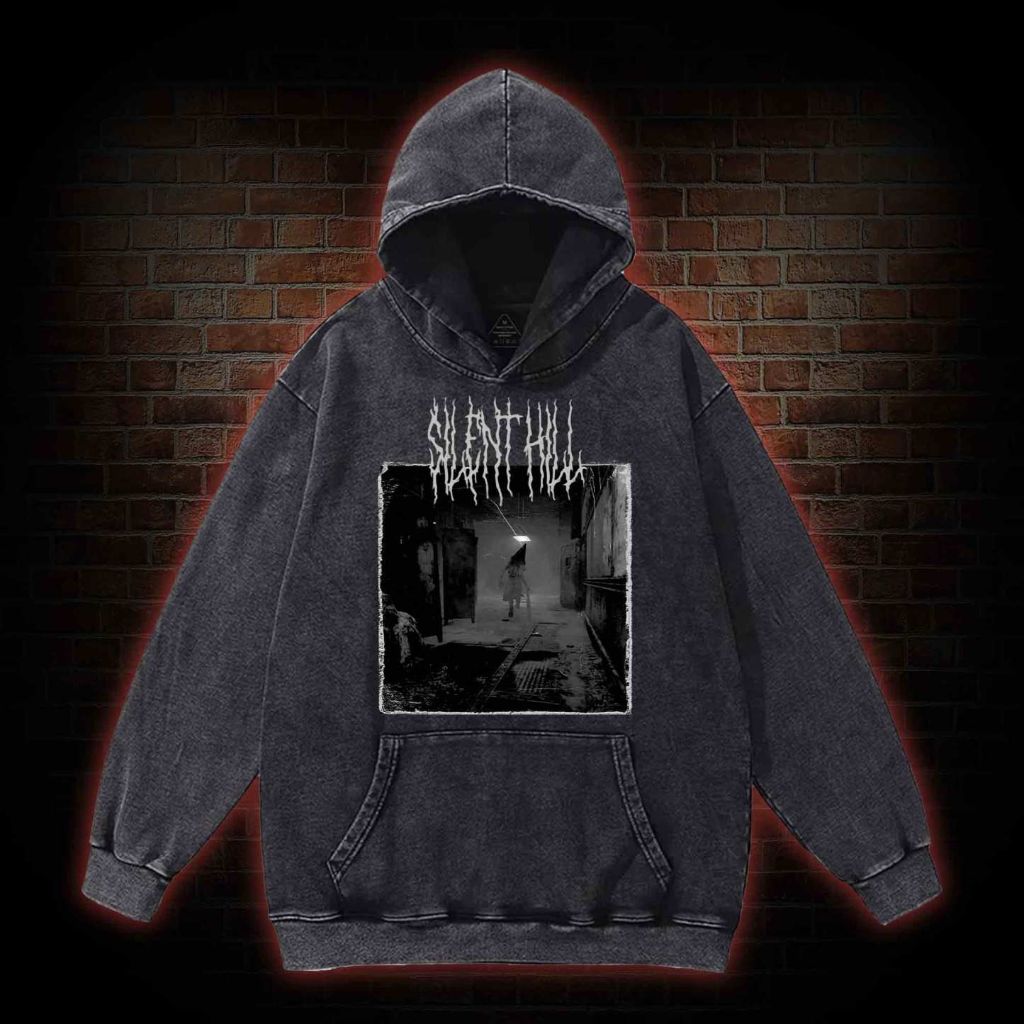 Red Pyramid Thing Retro Washed Hoodie