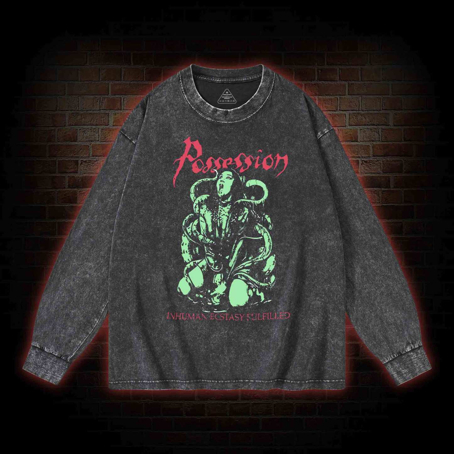 Inhuman Ecstasy Fulfilled Washed Long-Sleeve T-shirt