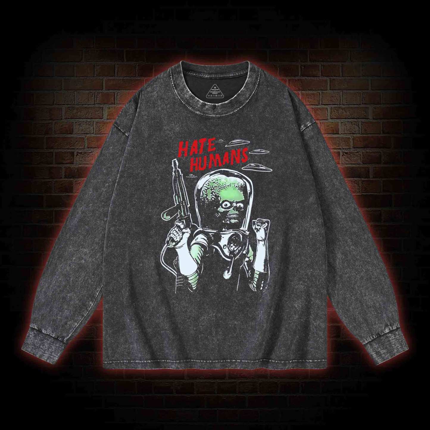 Hate Humans Washed Long-Sleeve T-shirt