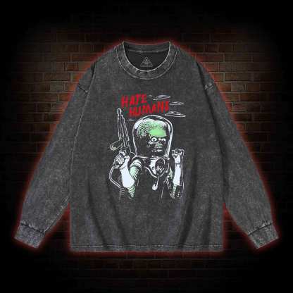 Hate Humans Washed Long-Sleeve T-shirt