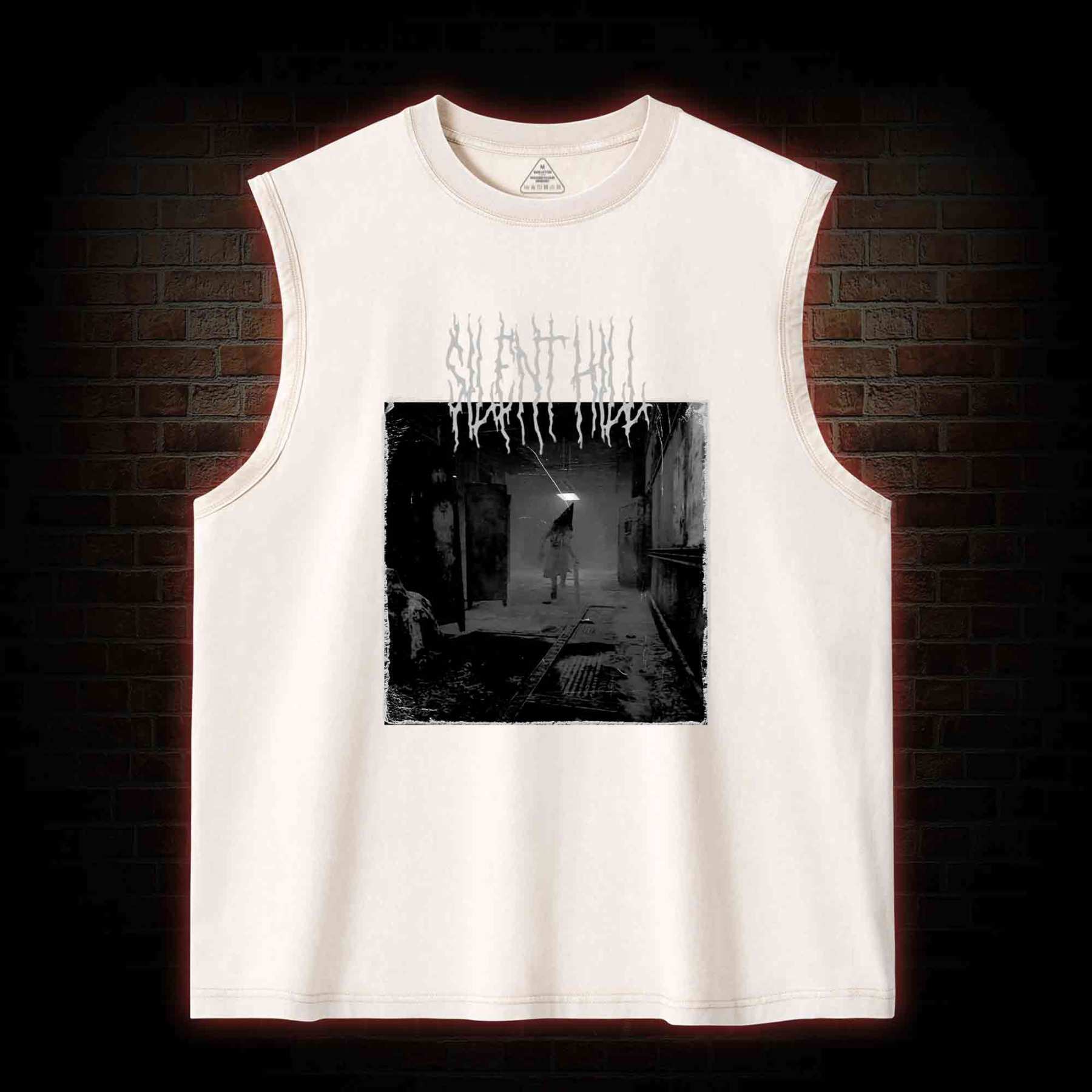 Red Pyramid Thing Retro Washed Tank Top