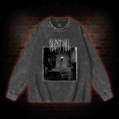 Red Pyramid Thing Retro Washed Long-Sleeve T-shirt