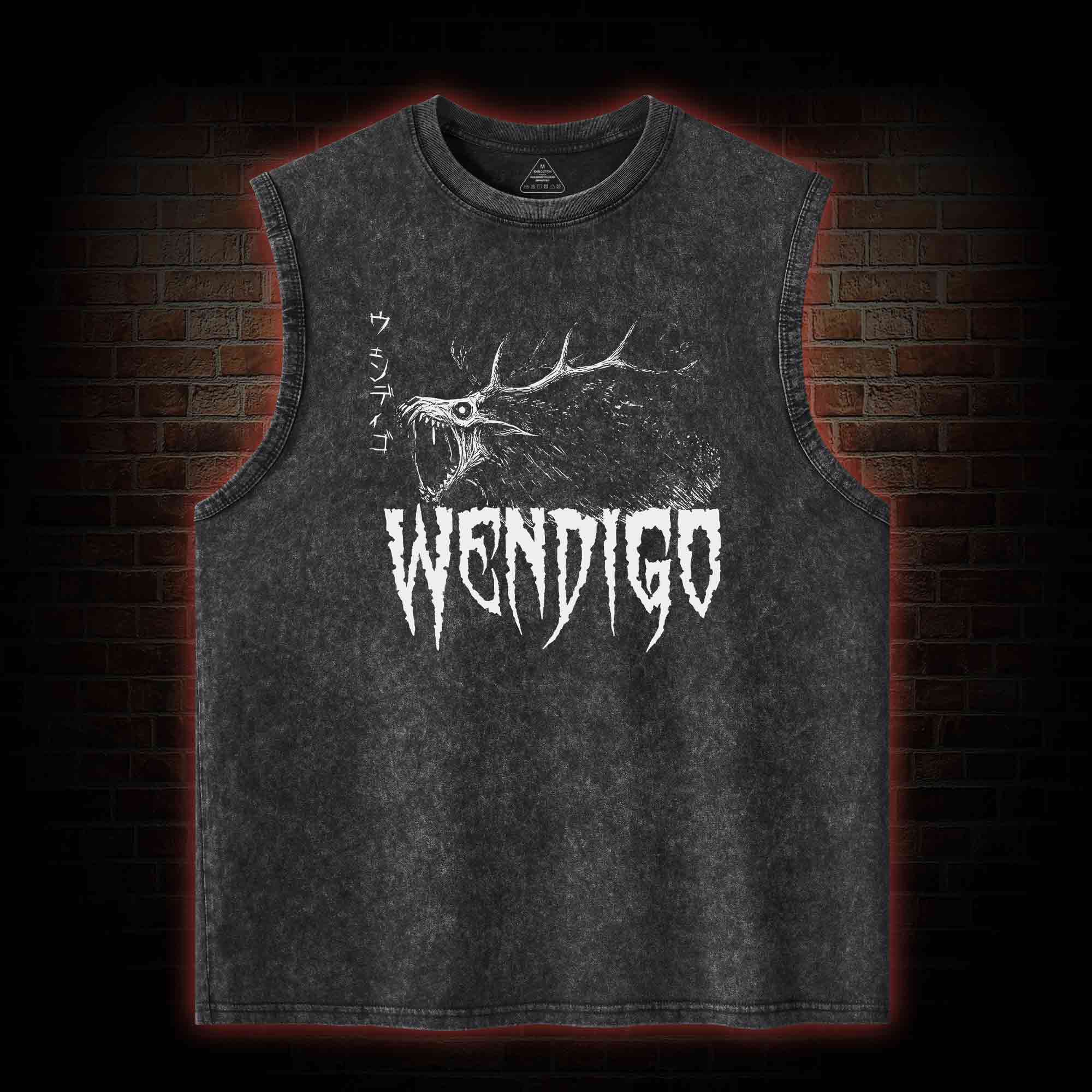 Wendigo Scary Monster Washed Tank Top