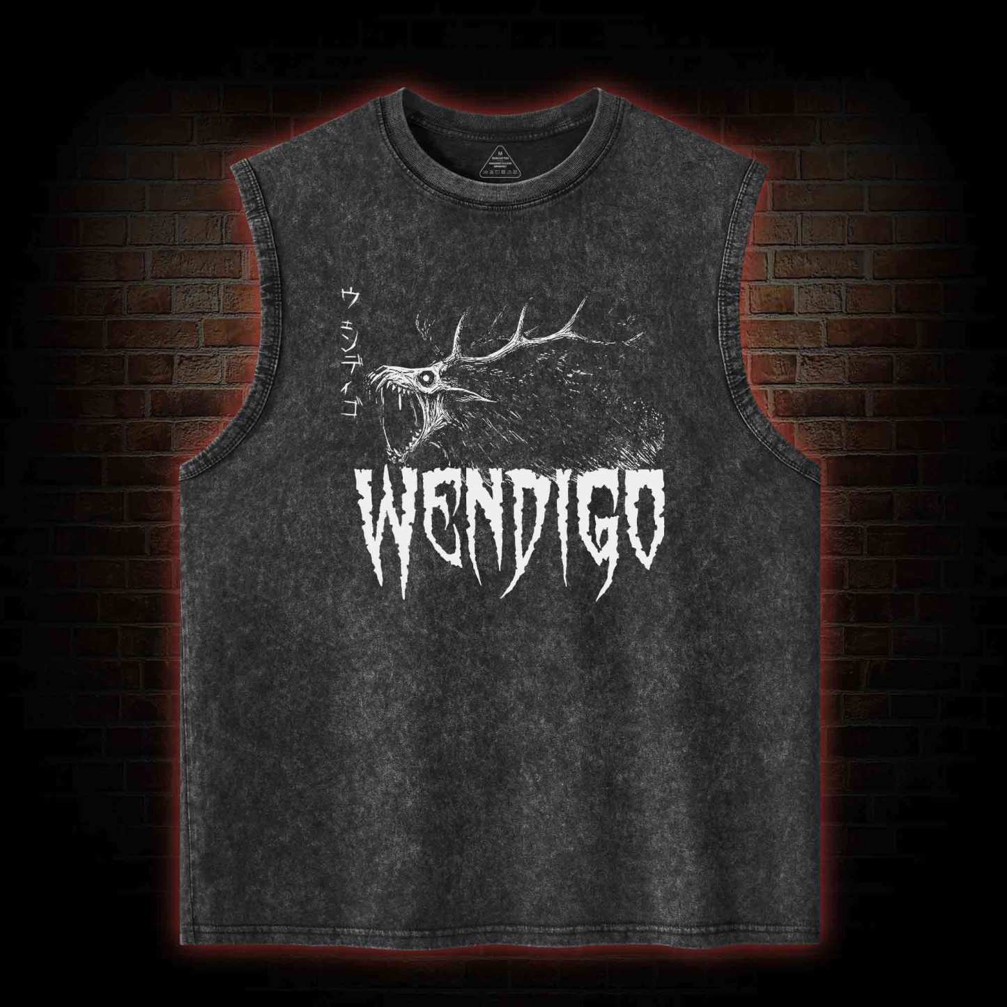 Wendigo Scary Monster Washed Tank Top