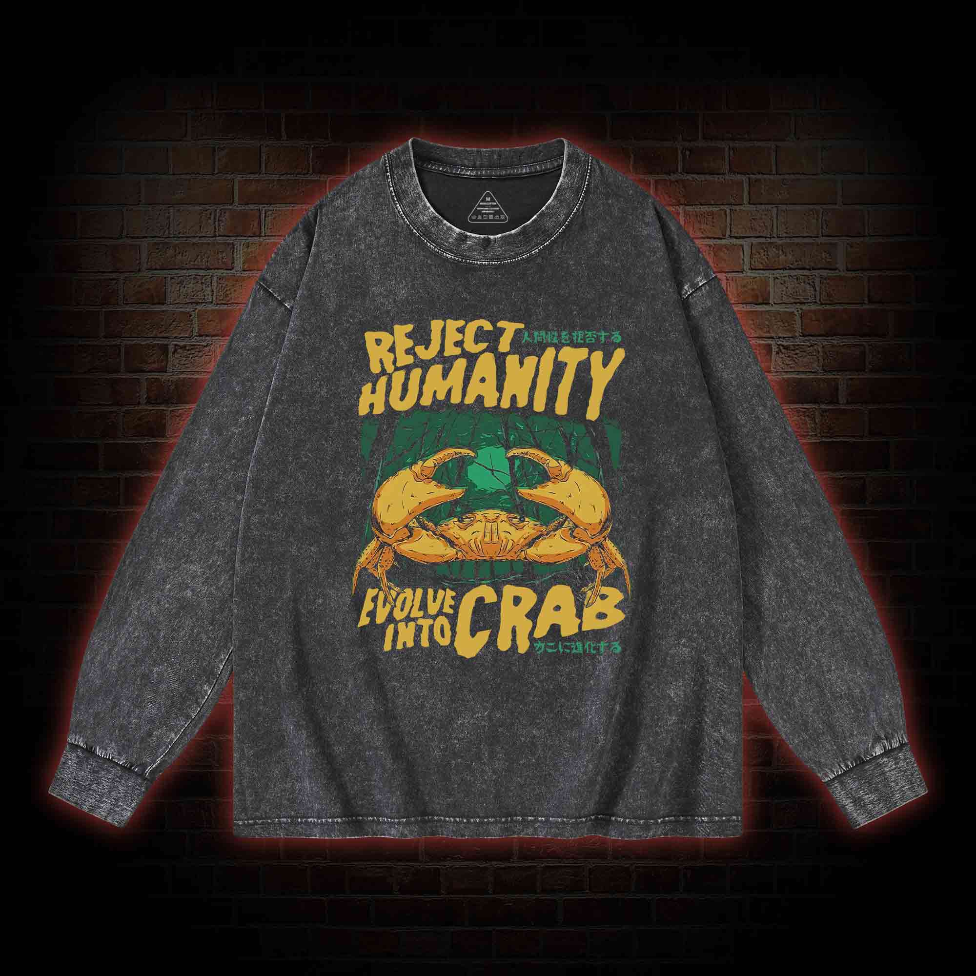 Reject Humanity Crab Washed Long-Sleeve T-shirt