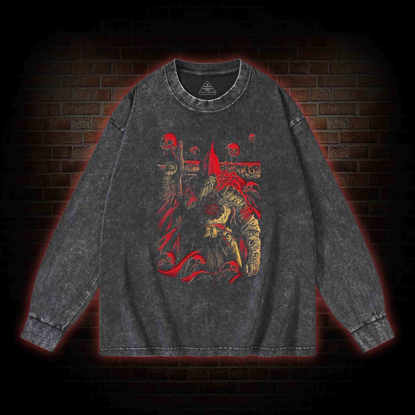Dark Warrior Washed Long-Sleeve T-shirt