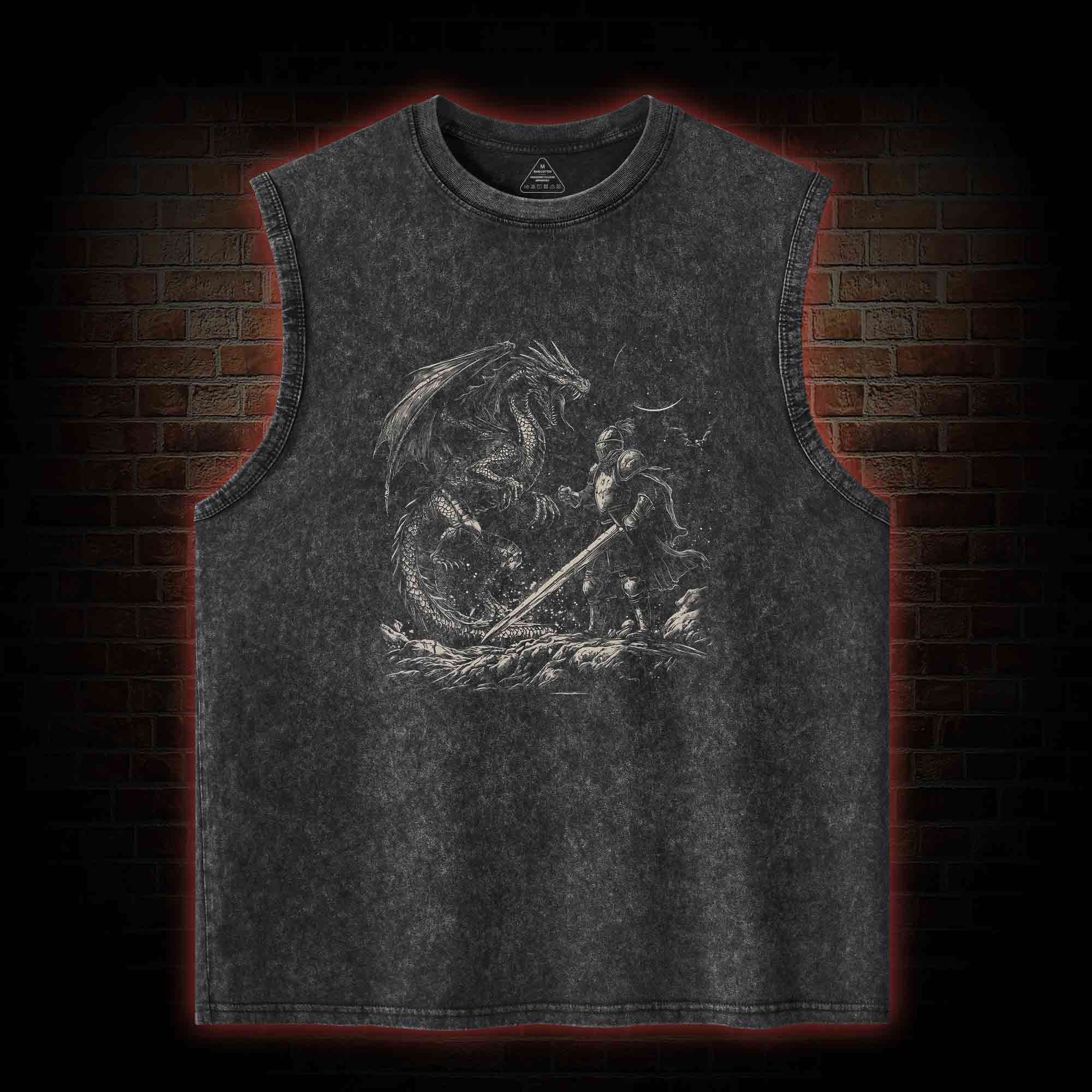 Dragon and Knight Washed Tank Top