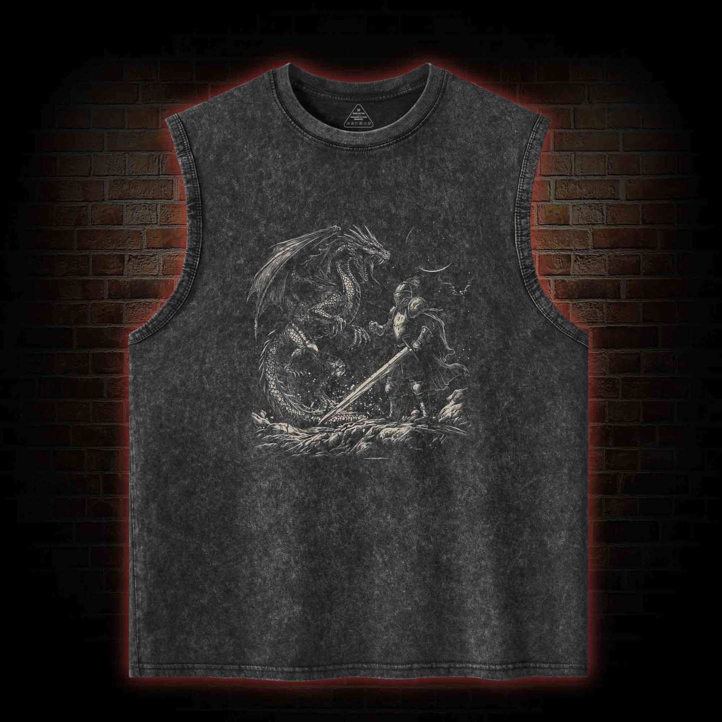 Dragon and Knight Washed Tank Top