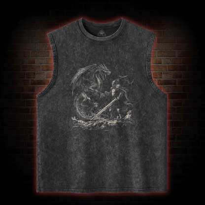 Dragon and Knight Washed Tank Top