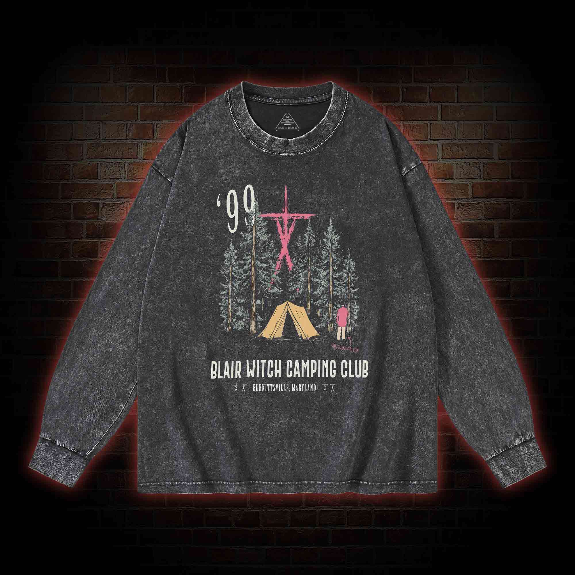 Witch Camping Washed Long-Sleeve T-shirt
