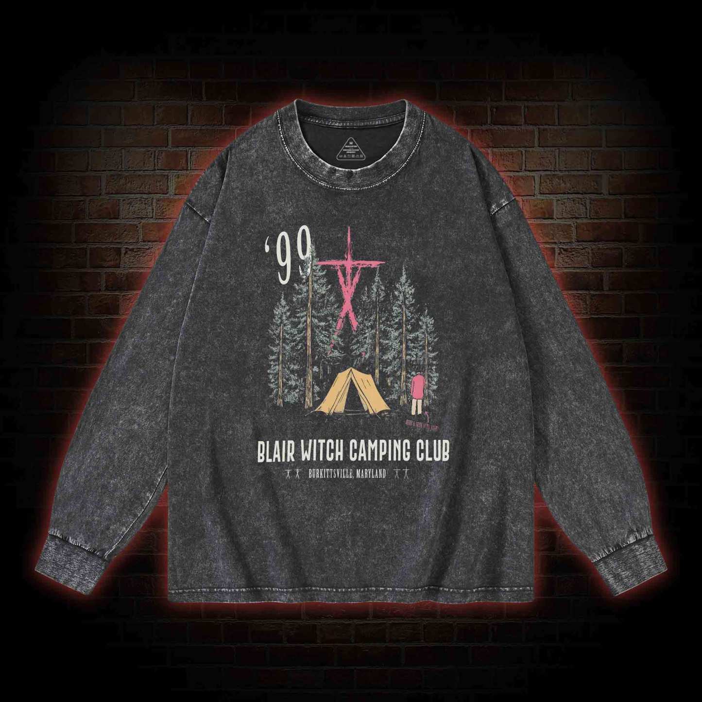 Witch Camping Washed Long-Sleeve T-shirt