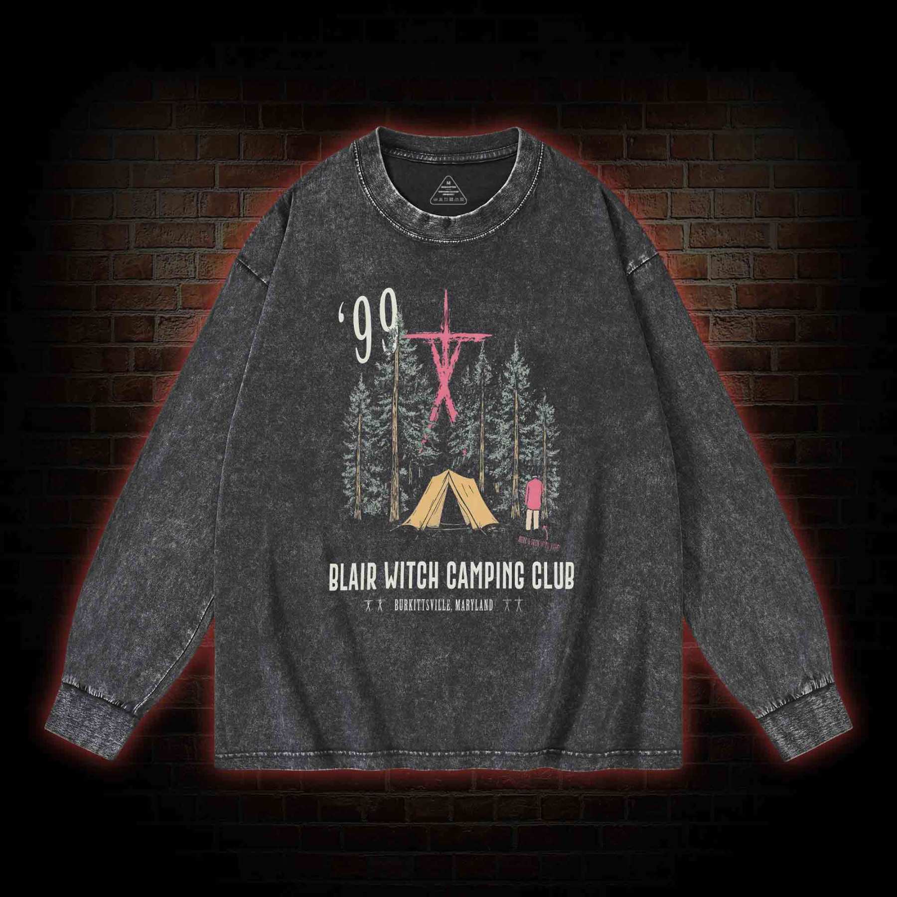 Witch Camping Washed Long-Sleeve T-shirt