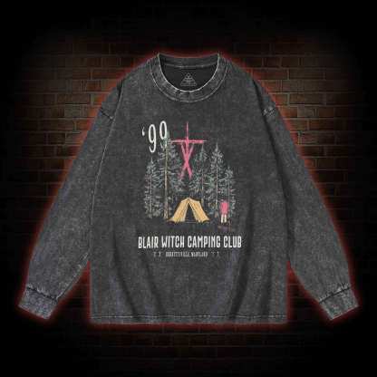 Witch Camping Washed Long-Sleeve T-shirt