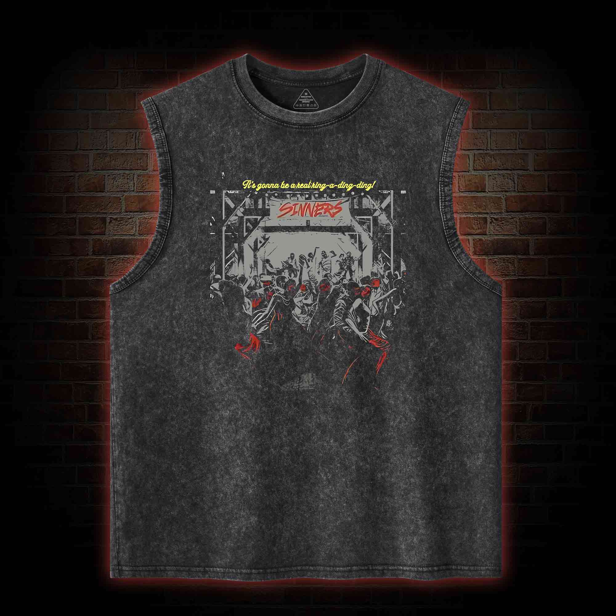 It's Gonna be Real Ring-a-ding-ding Washed Tank Top