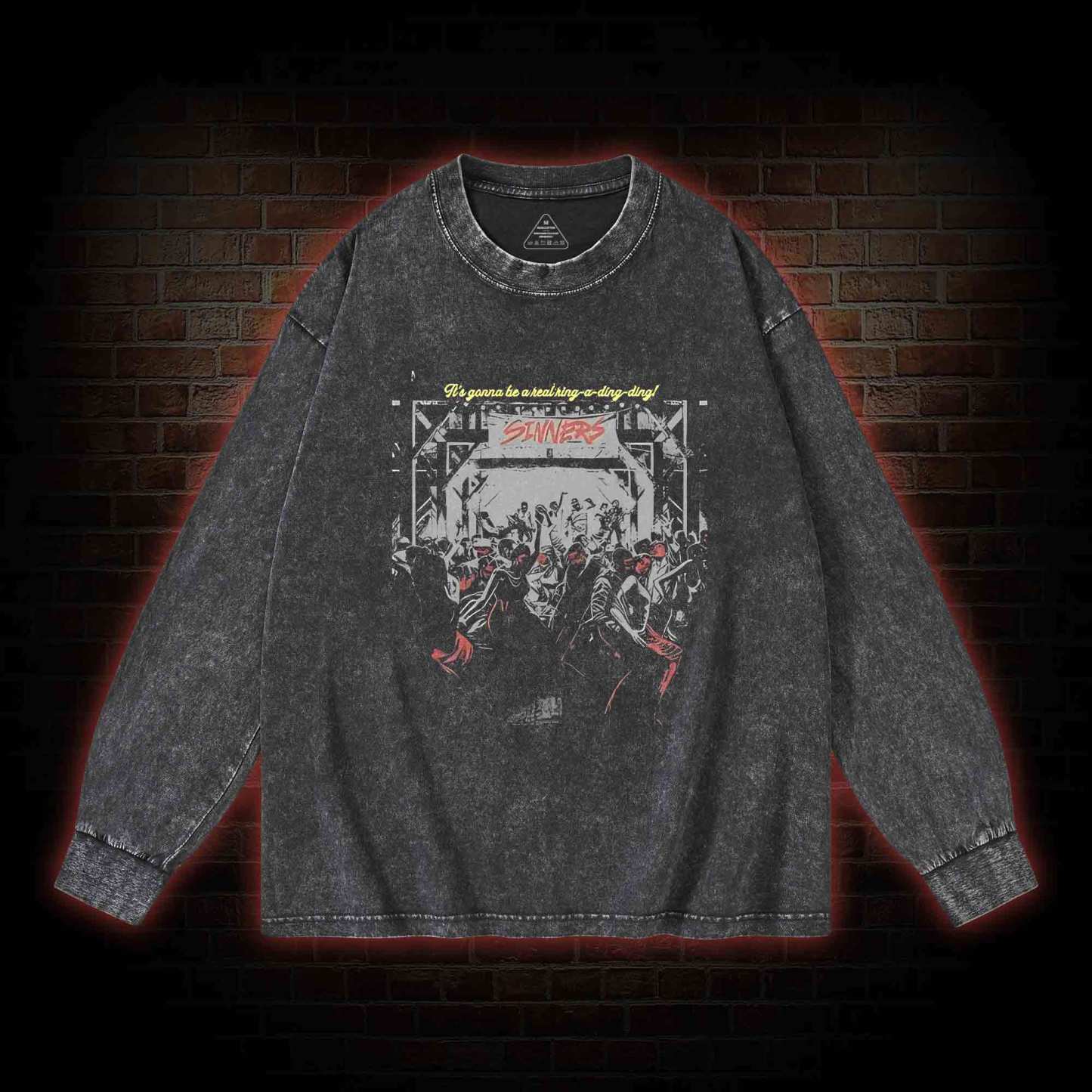 It's Gonna be Real Ring-a-ding-ding Washed Long-Sleeve T-shirt