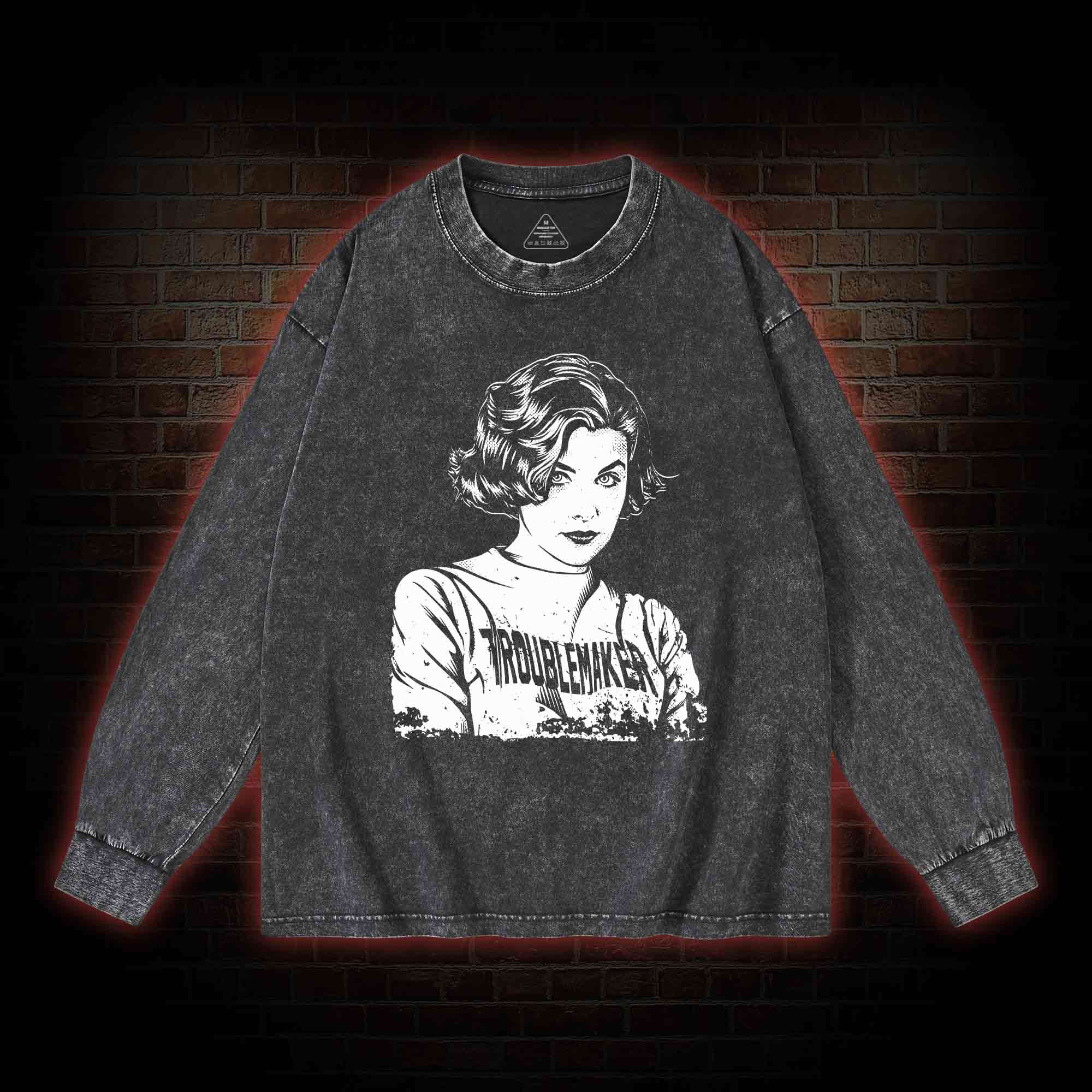 Troublemaker Washed Long-Sleeve T-shirt