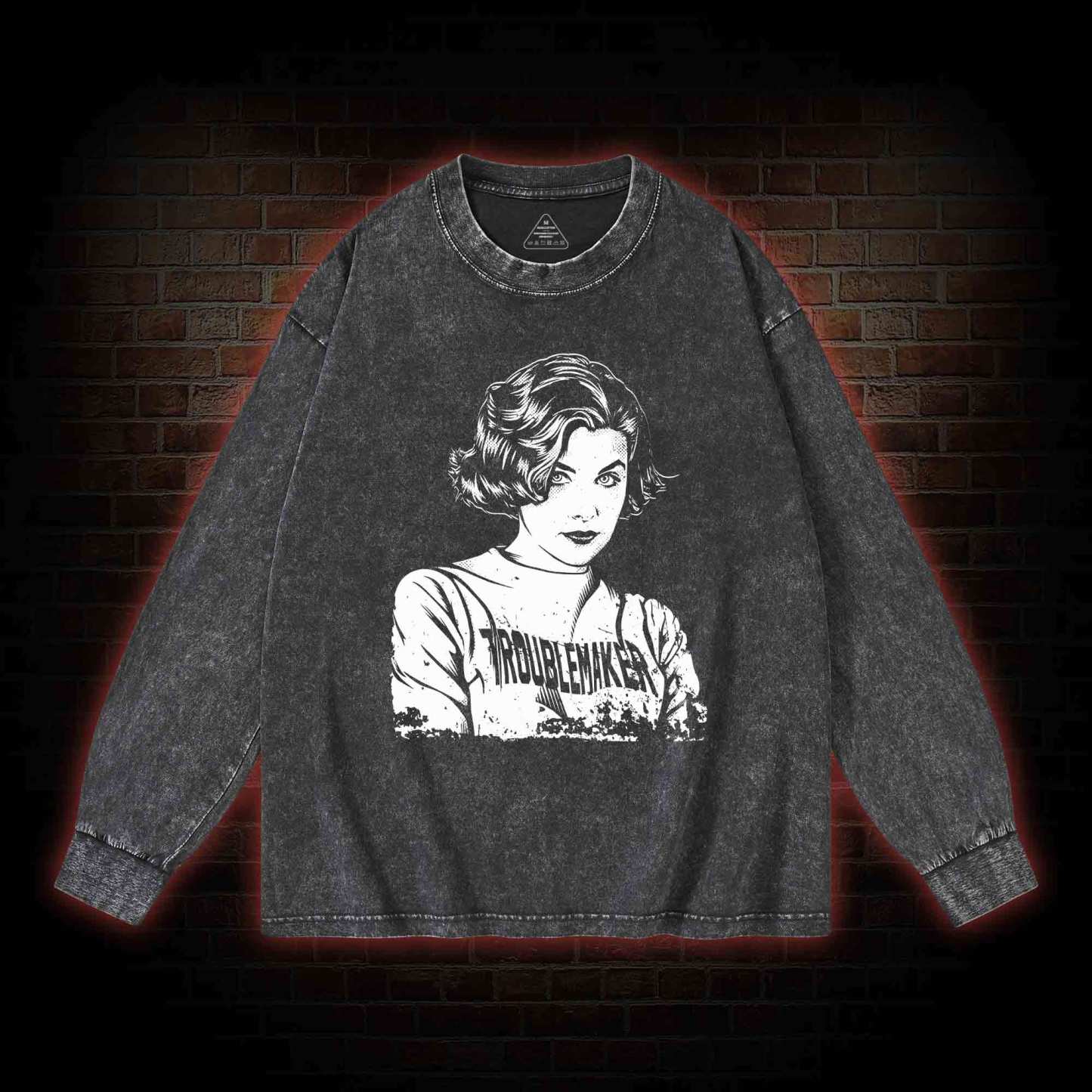 Troublemaker Washed Long-Sleeve T-shirt