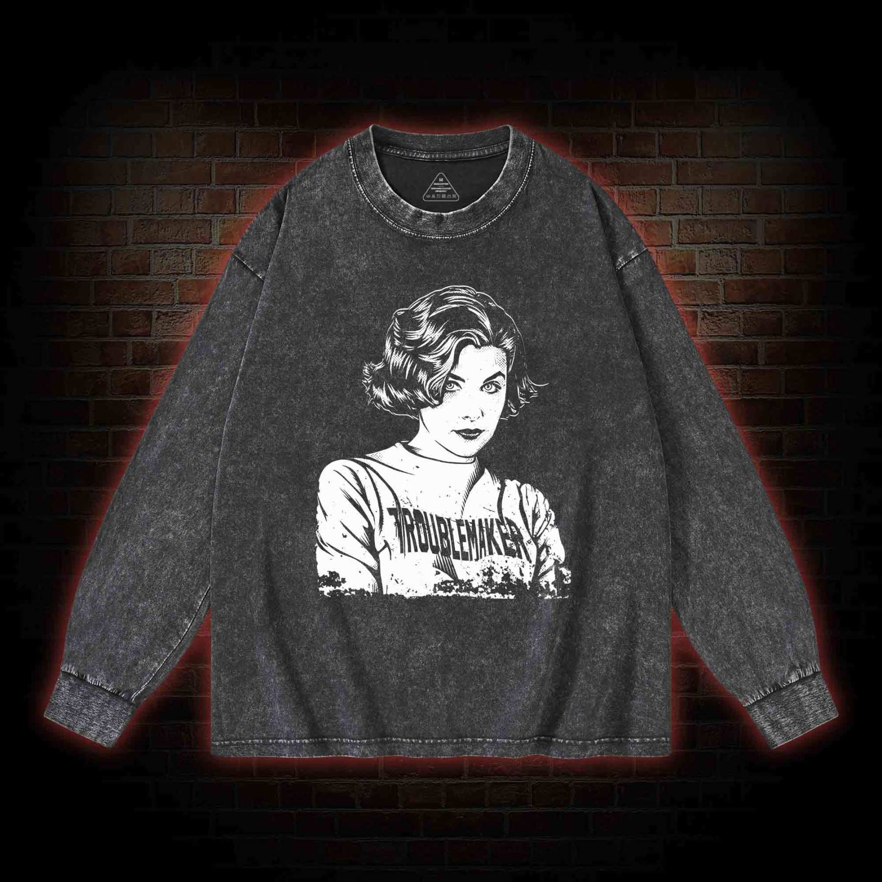 Troublemaker Washed Long-Sleeve T-shirt