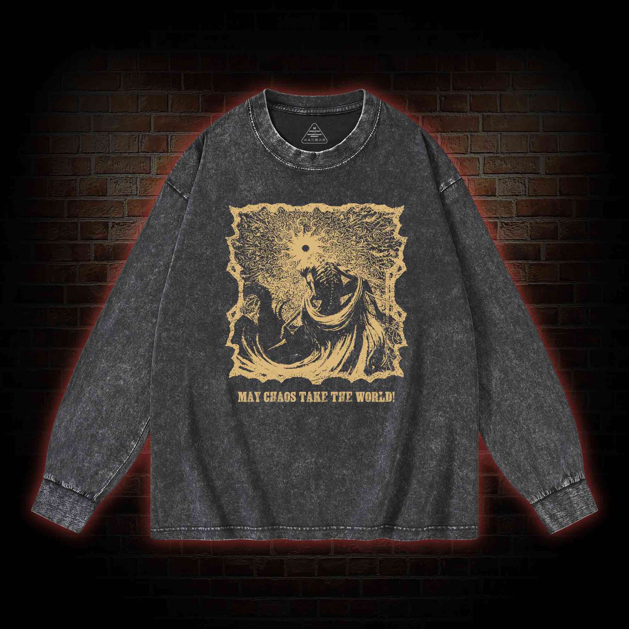 May Chaos Take The World Washed Long-Sleeve T-shirt