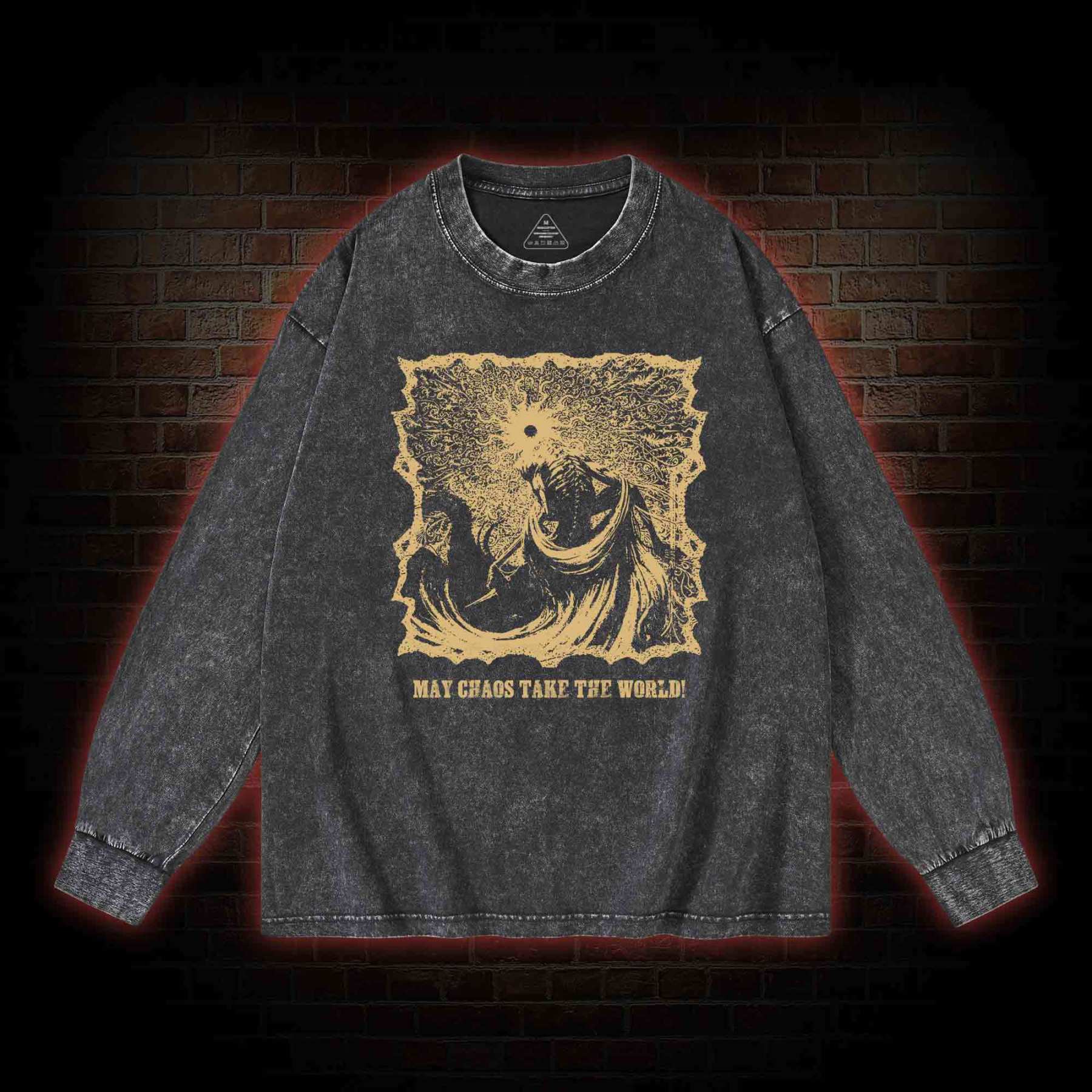 May Chaos Take The World Washed Long-Sleeve T-shirt