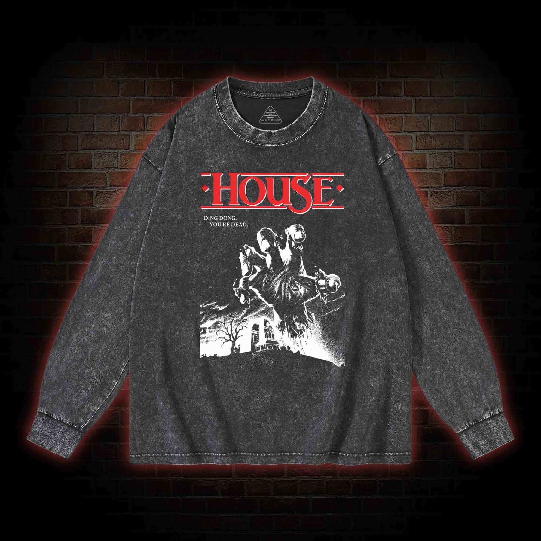 Ding Dong You're Dead Washed Long-Sleeve T-shirt