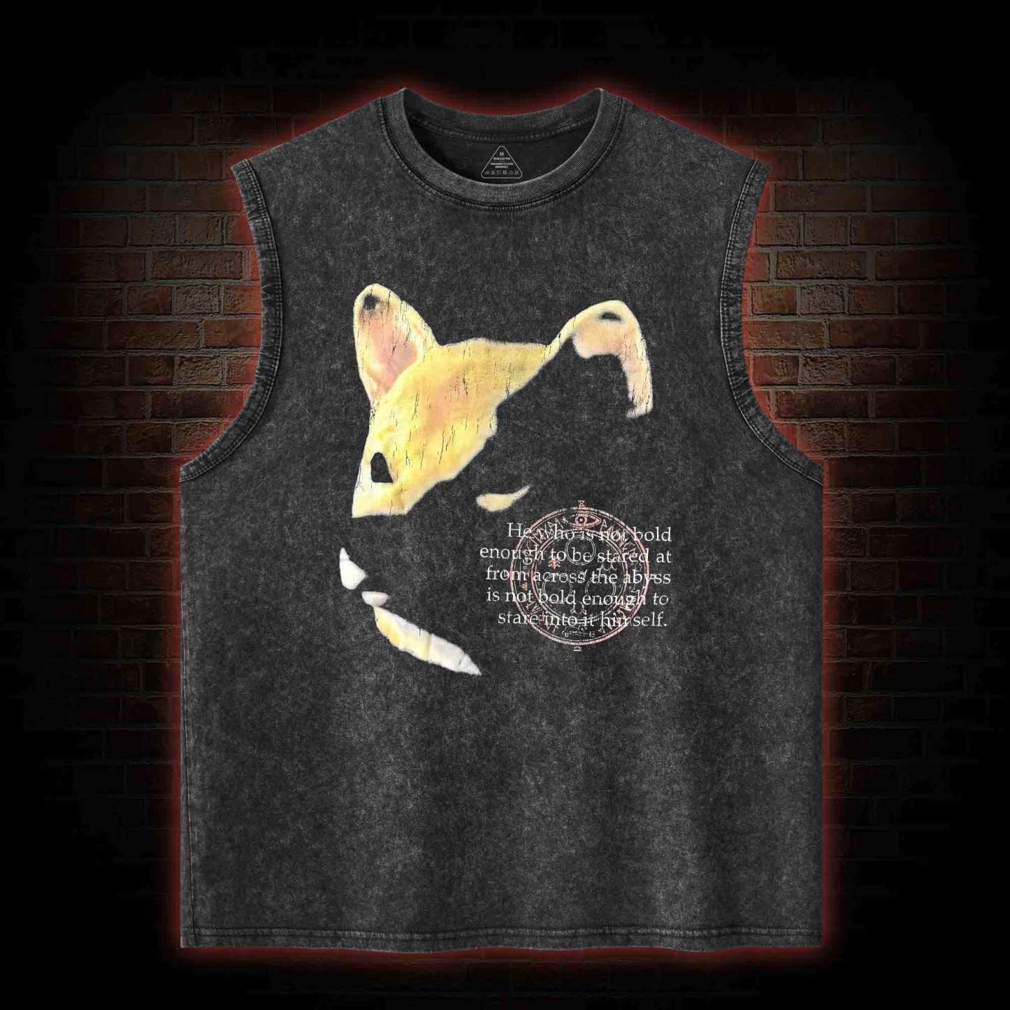 Shiba Back Print Washed Tank Top