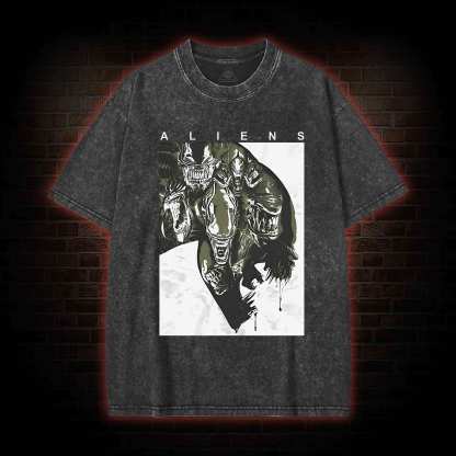 Aliens in Deep Space Washed T-shirt