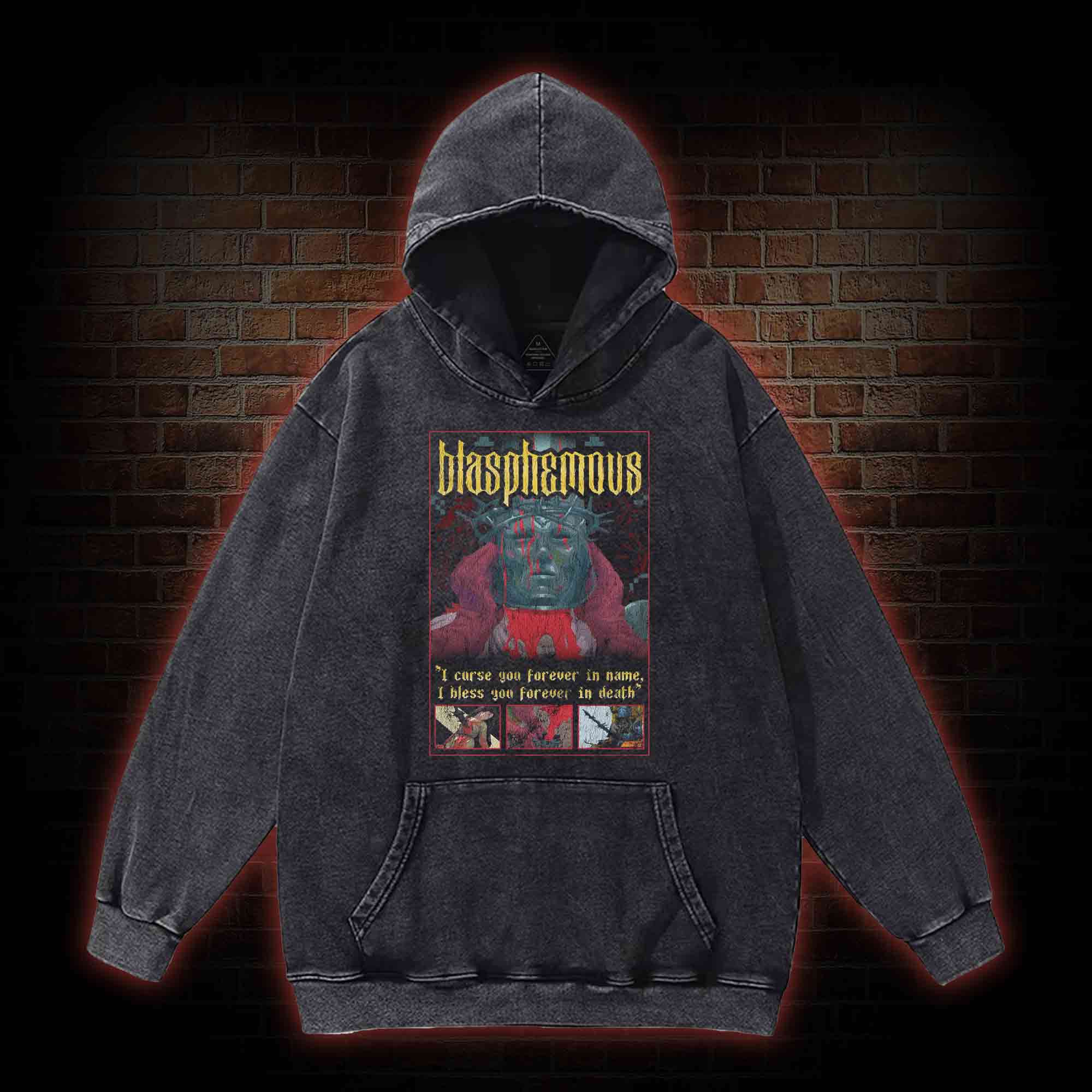 I Bless You Forever in Death Washed Hoodie