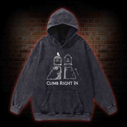 Climb Right in Washed Hoodie