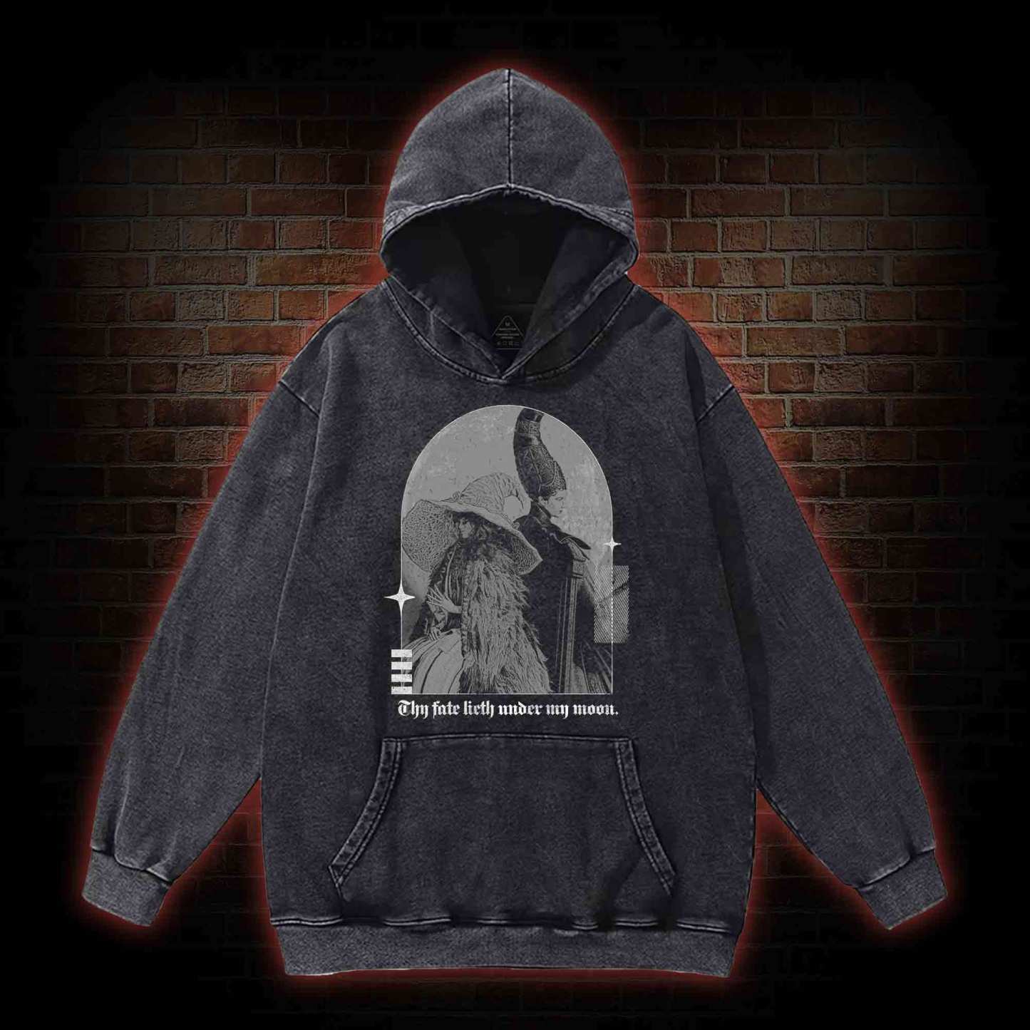 Thy Fate Lieth under My Moon Washed Hoodie