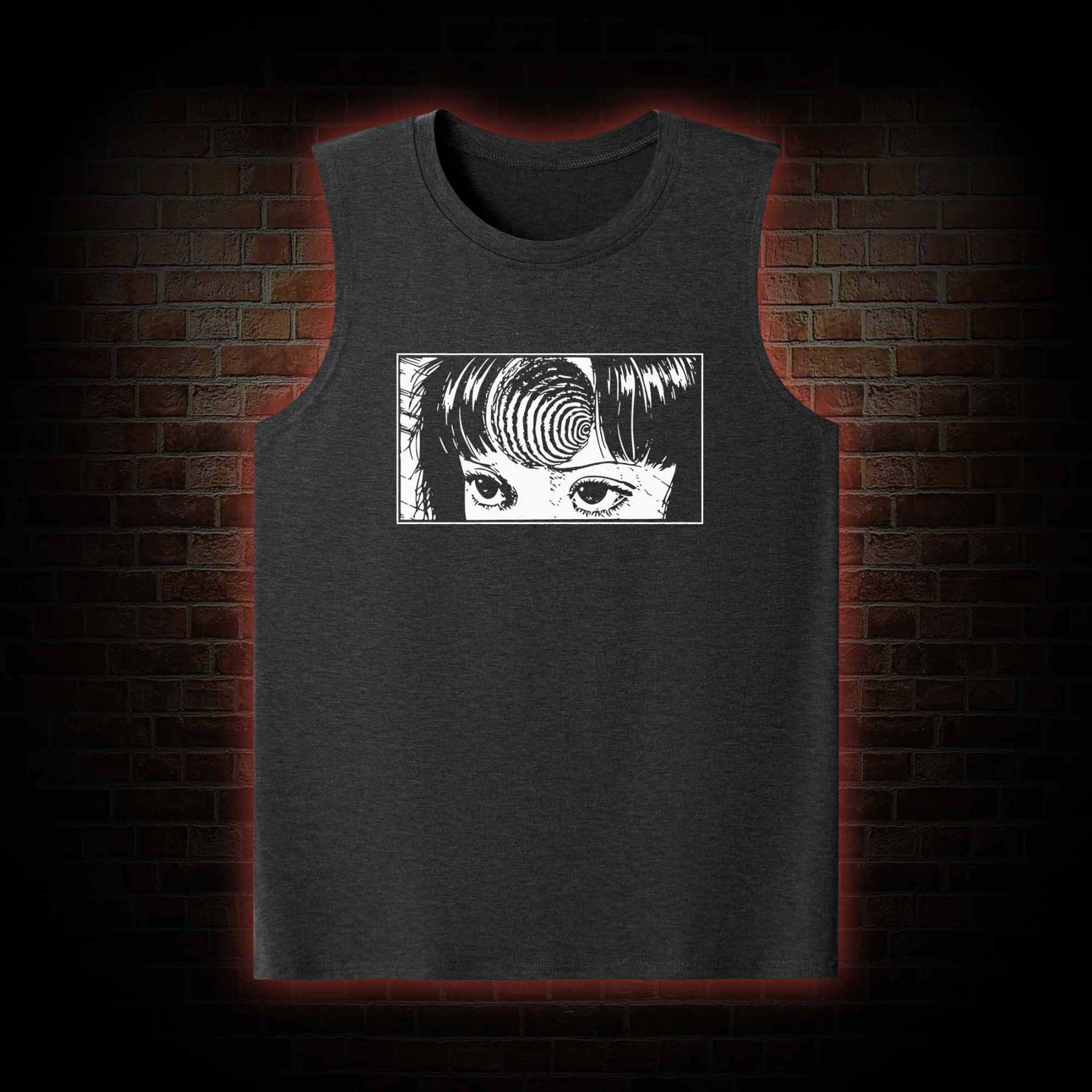 Creepy Girl Eyes, Spiral Horror Manga Tank Top