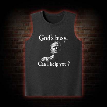 God's Busy Can I Help You? Tank Top