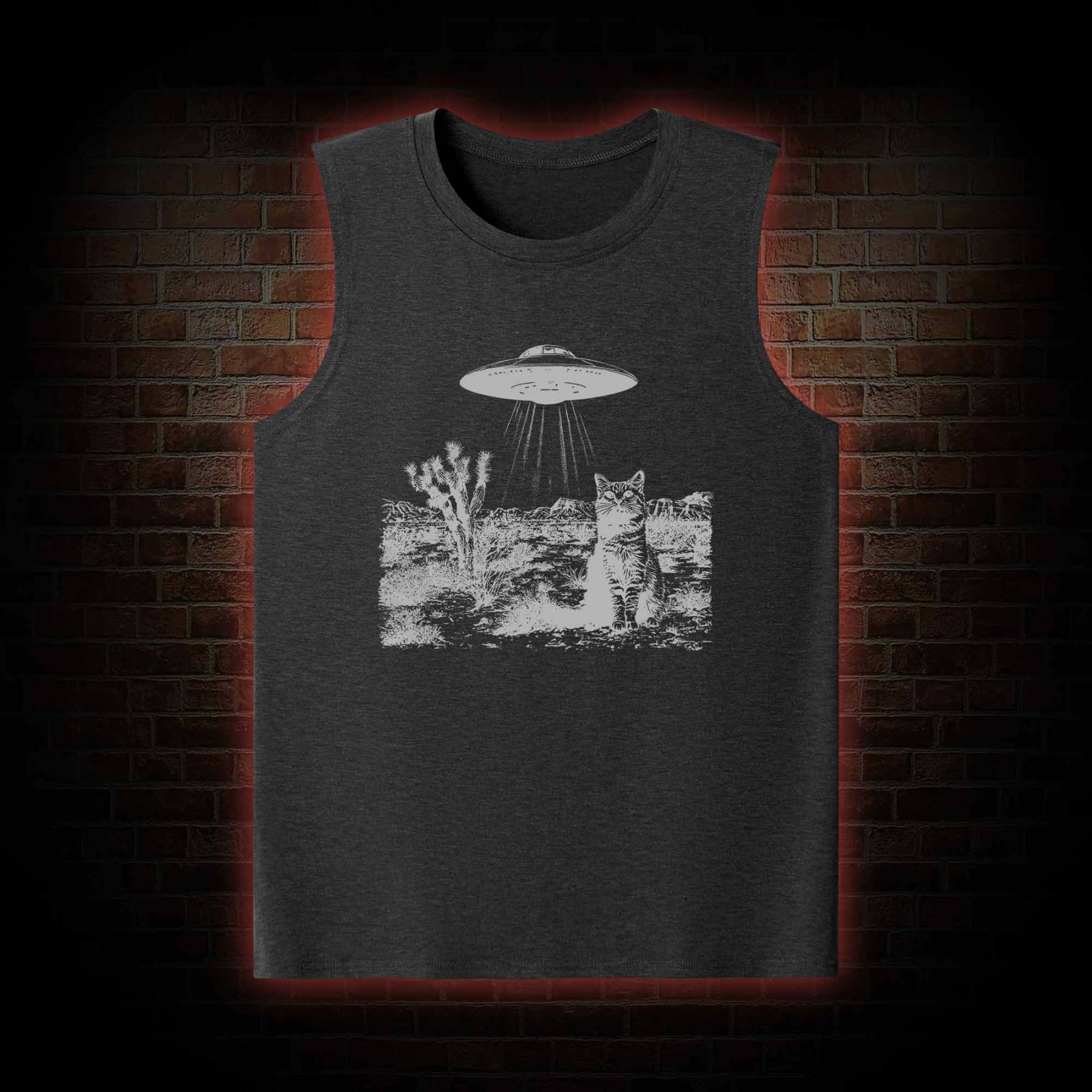 Ufo Cowboy Cat Tank Top