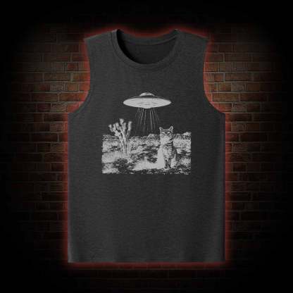 Ufo Cowboy Cat Tank Top