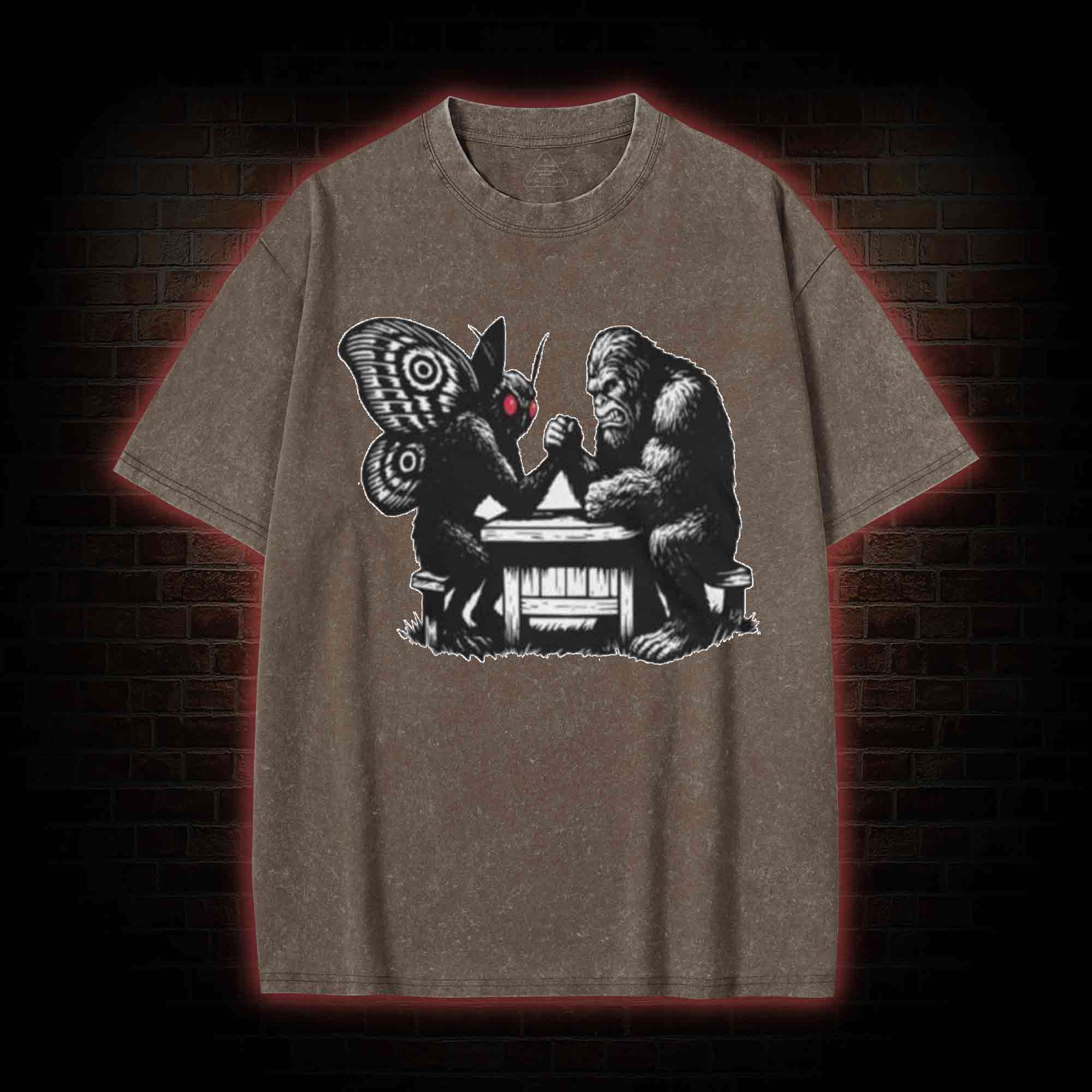 Bigfoot V Mothman Washed T-shirt