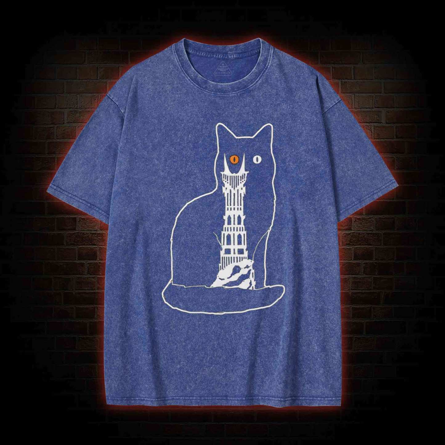 Cat Sauron Funny Washed T-shirt