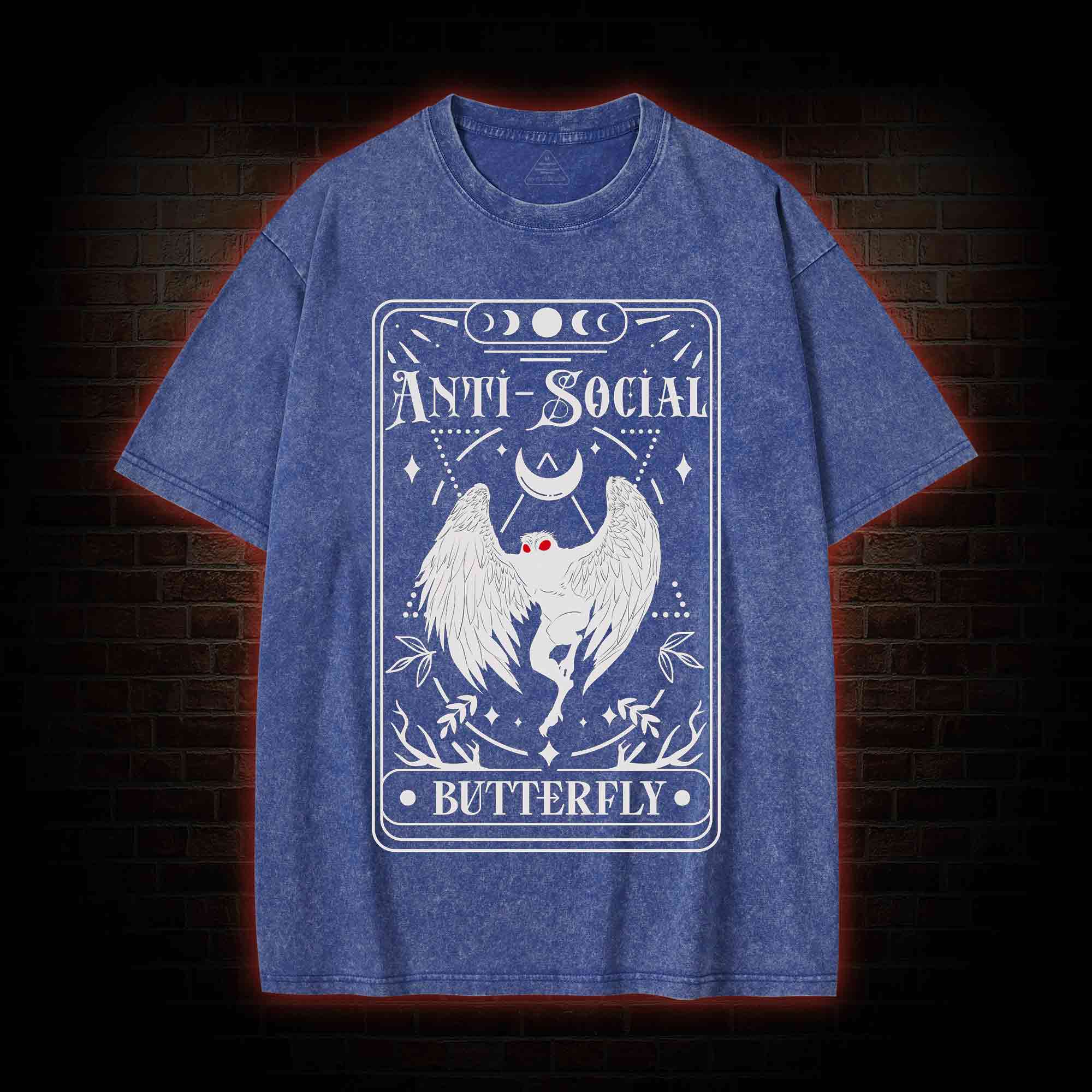 Mothman Tarot Card Washed T-shirt