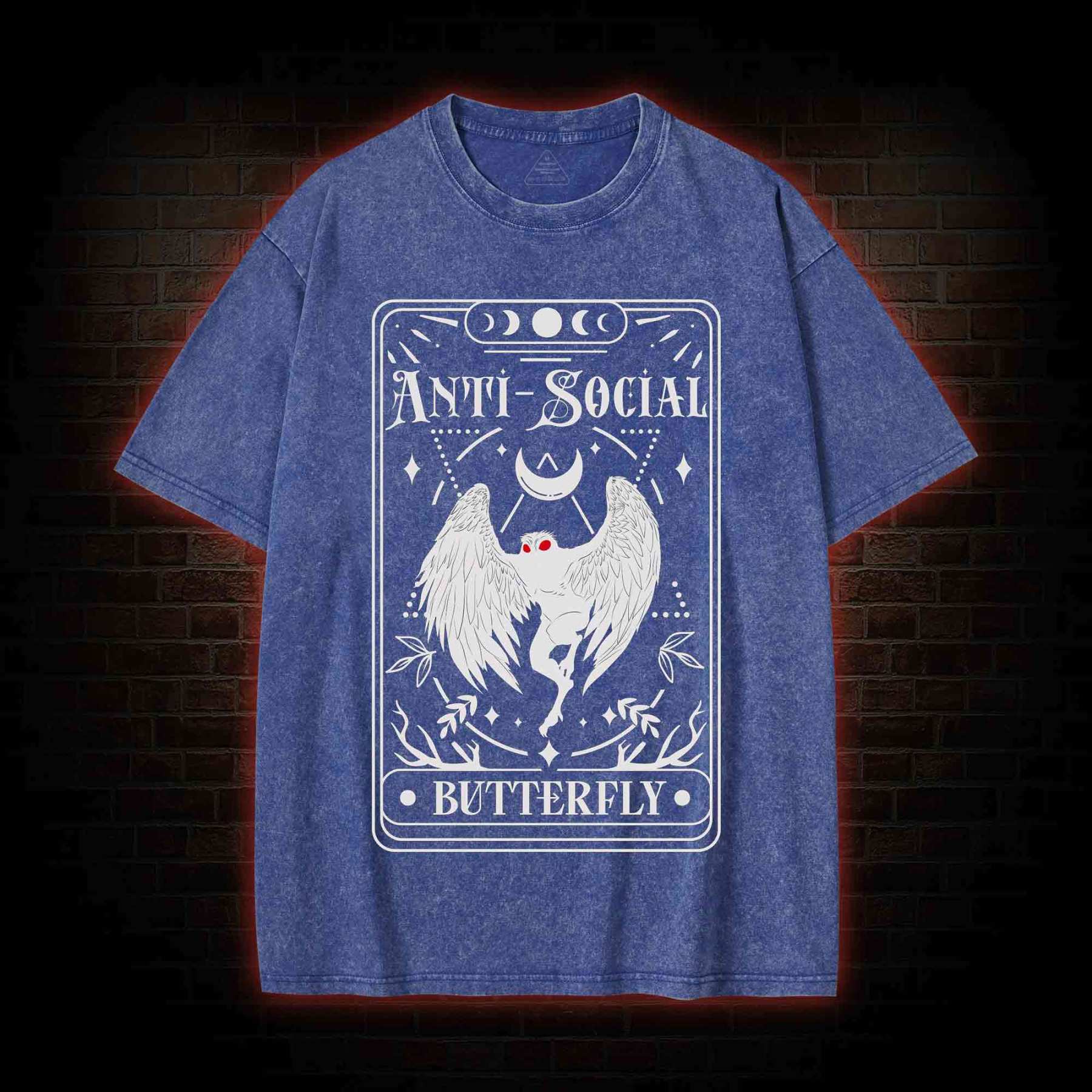 Mothman Tarot Card Washed T-shirt