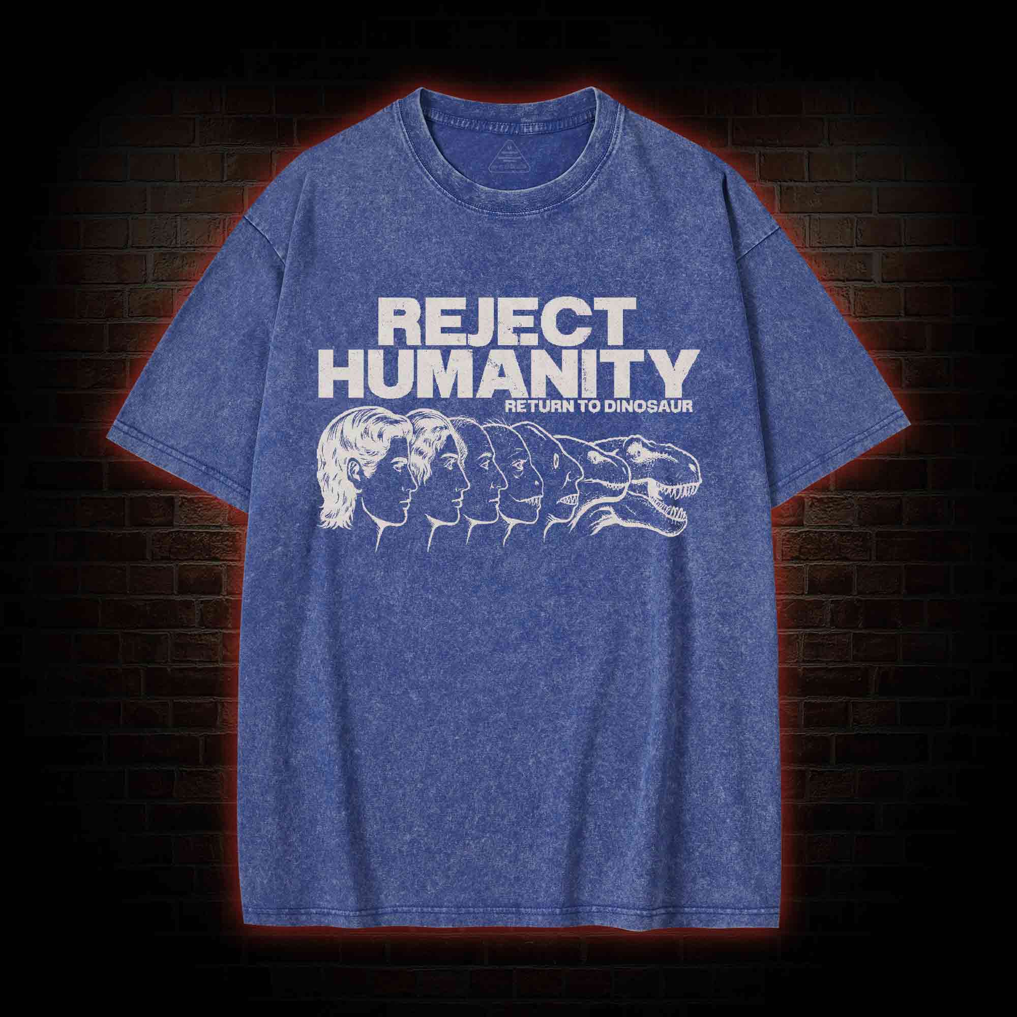 Humanity Return to Dinosaur Washed T-shirt