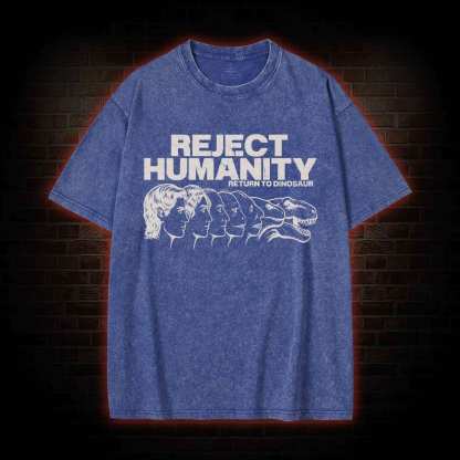 Humanity Return to Dinosaur Washed T-shirt