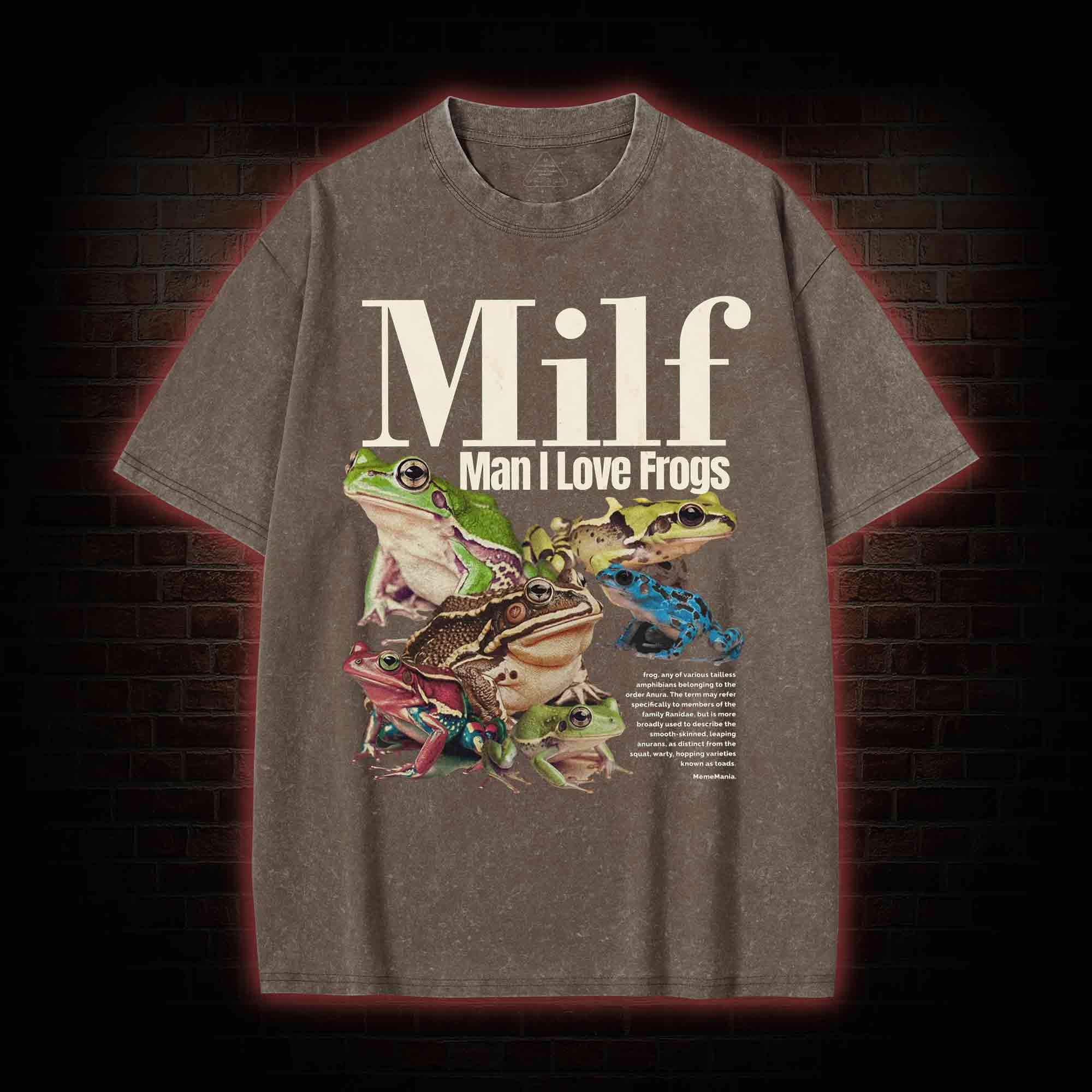 Man I Love Frogs Washed T-shirt