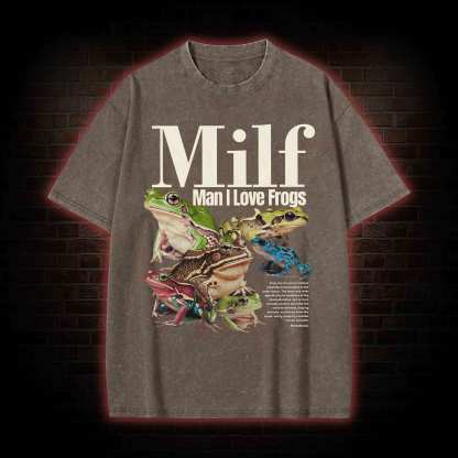 Man I Love Frogs Washed T-shirt